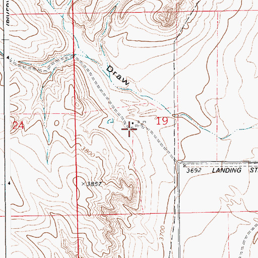 Topographic Map of Robbers Roost Ranch Airport, WY