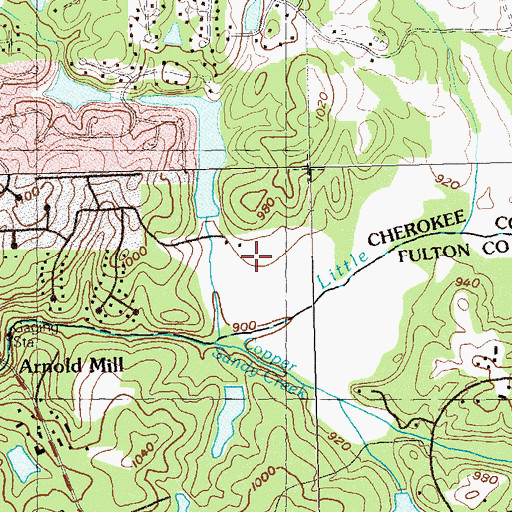 Topographic Map of Holly Farm Airport, GA