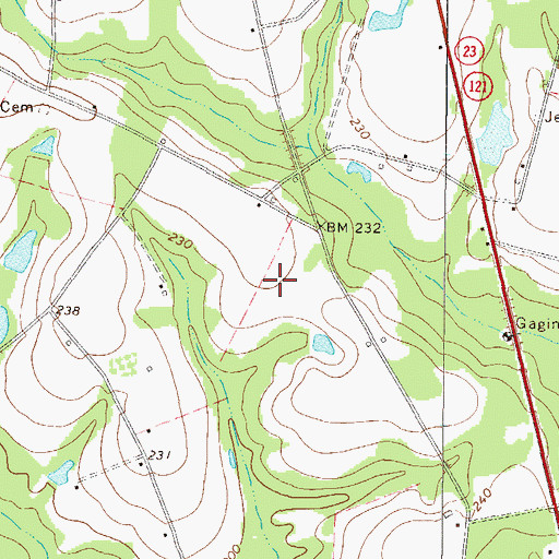 Topographic Map of Sikes Farm Airport, GA