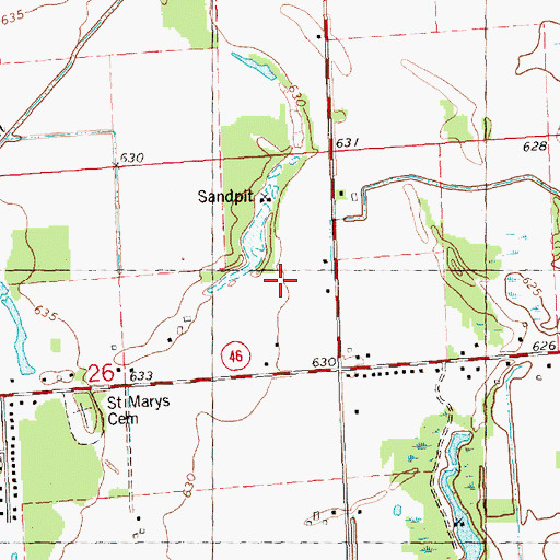 Topographic Map of Ernie's Field, MI