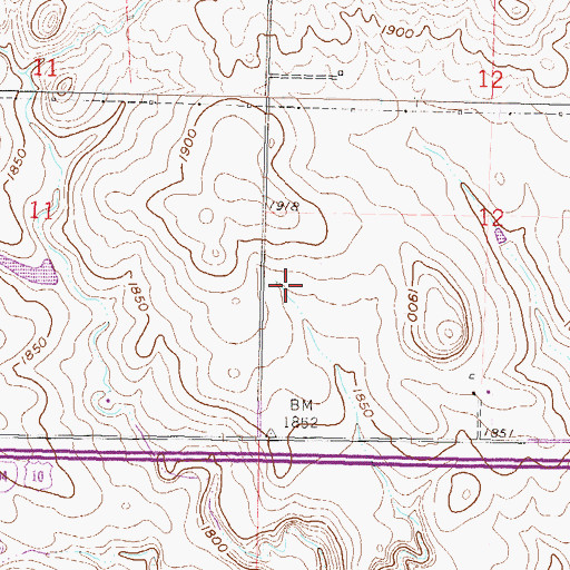 Topographic Map of Landeis Airstrip, ND