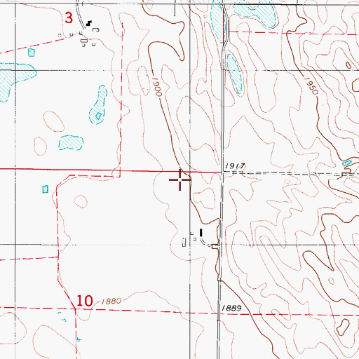 Topographic Map of Gienger/Box Bar Ranch Airport, ND