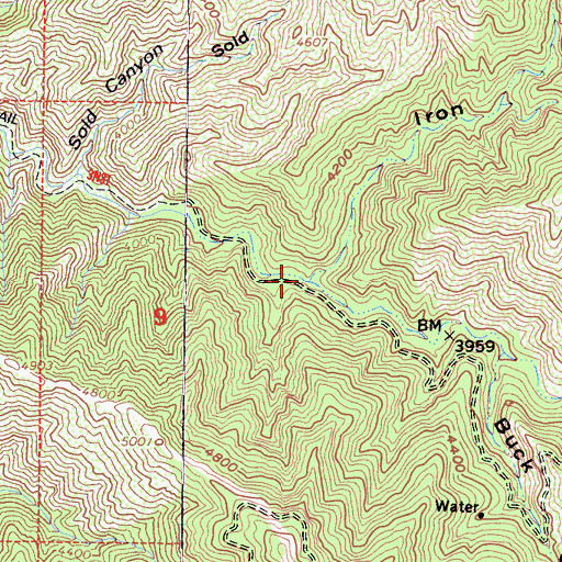 Topographic Map of Iron Canyon, CA