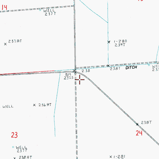 Topographic Map of Whirlwind Aviation Airport, AR
