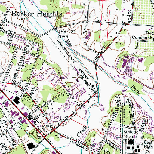 Topographic Map of W N C Air Museum Airport, NC