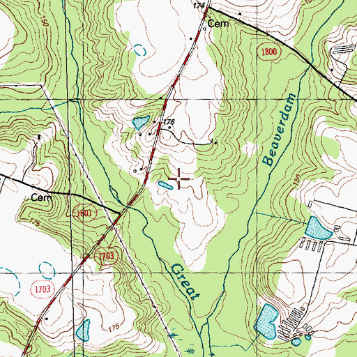Topographic Map of Ruby's Landing, NC