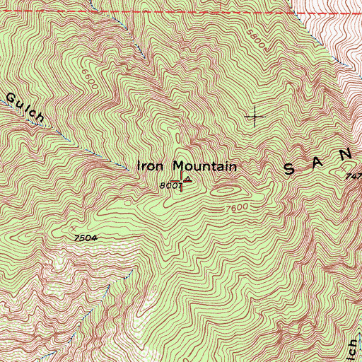 Topographic Map of Iron Mountain, CA