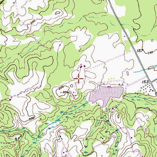 Topographic Map of Windsor Farms Airport, NC