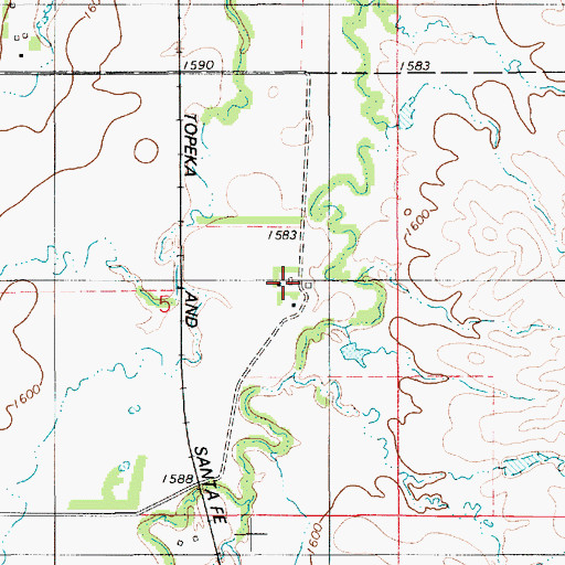Topographic Map of Ringneck Ranch Airport, KS