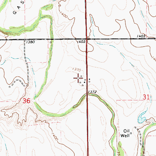 Topographic Map of Walz Airport, KS
