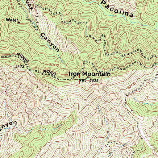 Topographic Map of Iron Mountain, CA
