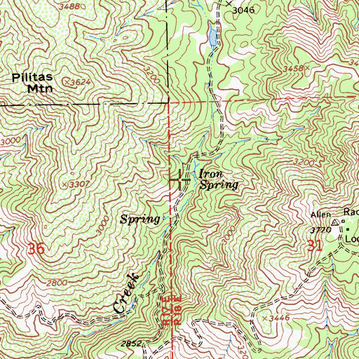 Topographic Map of Iron Spring, CA