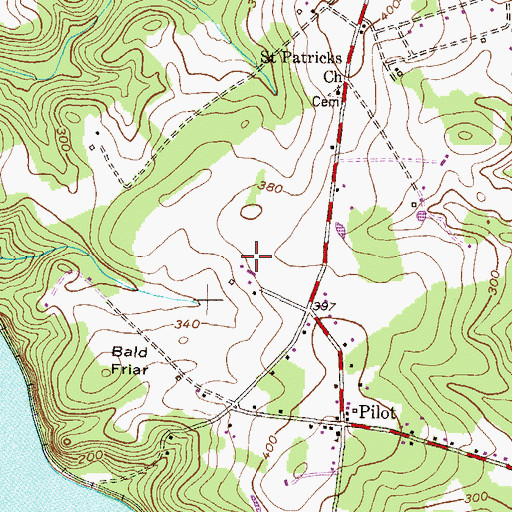 Topographic Map of Pembroke Farm Airport, MD