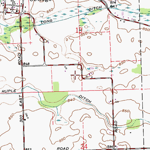 Topographic Map of Garber Field, IN