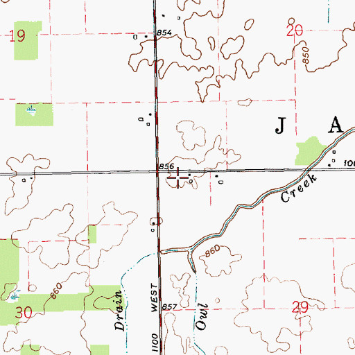Topographic Map of Lee Farms Airport, IN