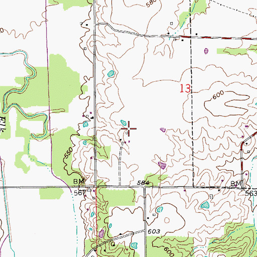 Topographic Map of Little York Airport, IN