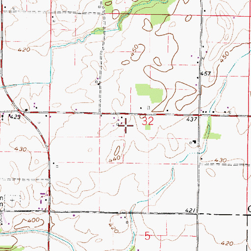 Topographic Map of Ralph E Koch Airport, IN