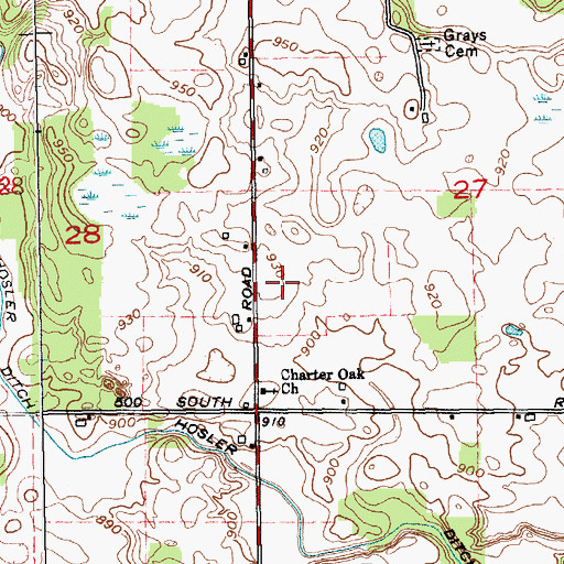 Topographic Map of Resler Airport, IN