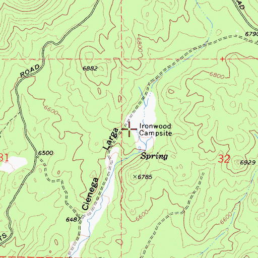 Topographic Map of Ironwood Campsite, CA