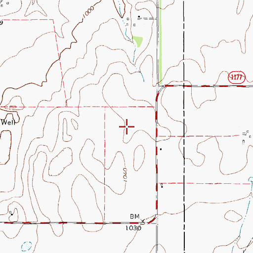 Topographic Map of Klinkerman Airport, TX