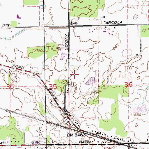 Topographic Map of Confer's Place Airport, IN