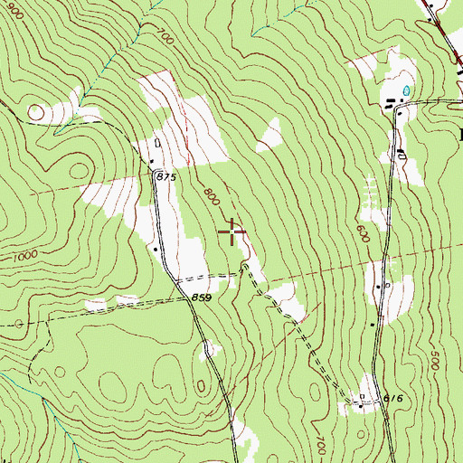 Topographic Map of Abbots Airport, ME