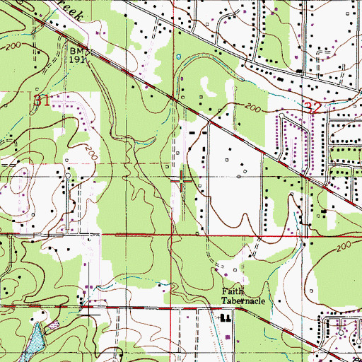 Topographic Map of Juneau Ultralight Flightpark, LA