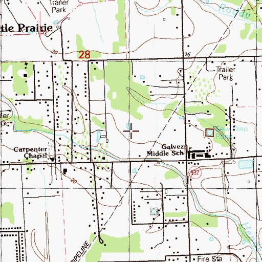 Topographic Map of Evan Airport, LA