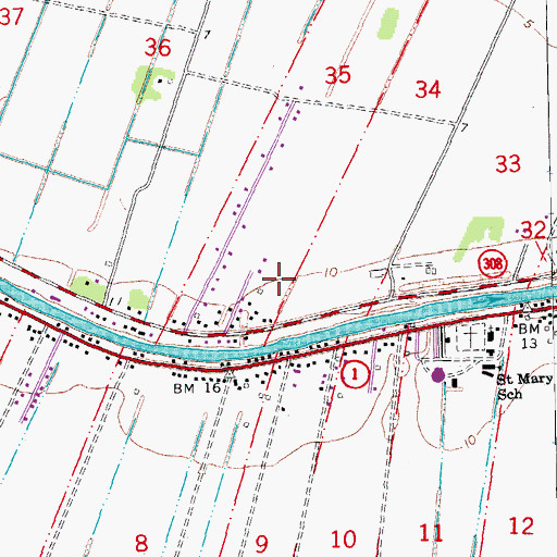 Topographic Map of Blouin Flightpark Ultralight Flightpark, LA
