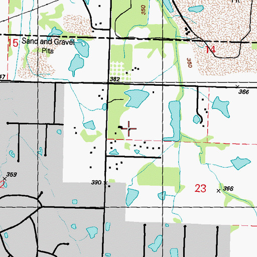 Topographic Map of Double O Ranch Airport, MS