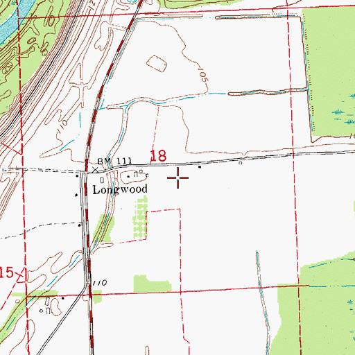 Topographic Map of Steele Farms Airport, MS