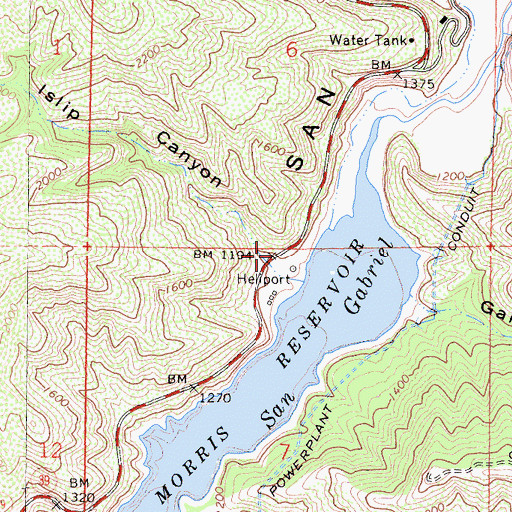 Topographic Map of Islip Canyon, CA
