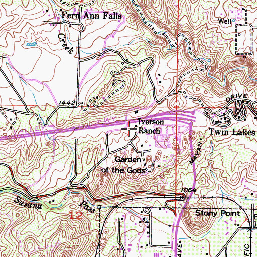 Topographic Map of Iverson Ranch, CA