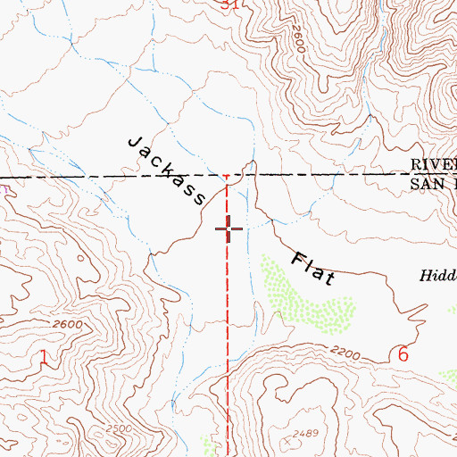 Topographic Map of Jackass Flat, CA