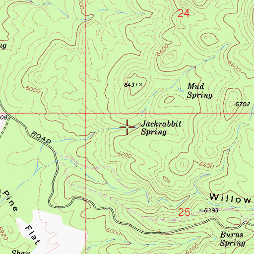 Topographic Map of Jackrabbit Spring, CA