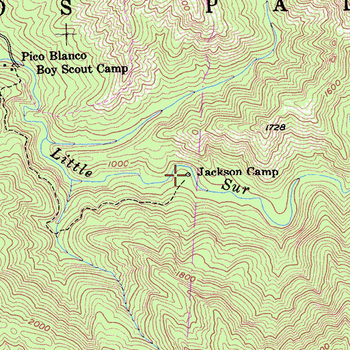 Topographic Map of Jackson Camp, CA