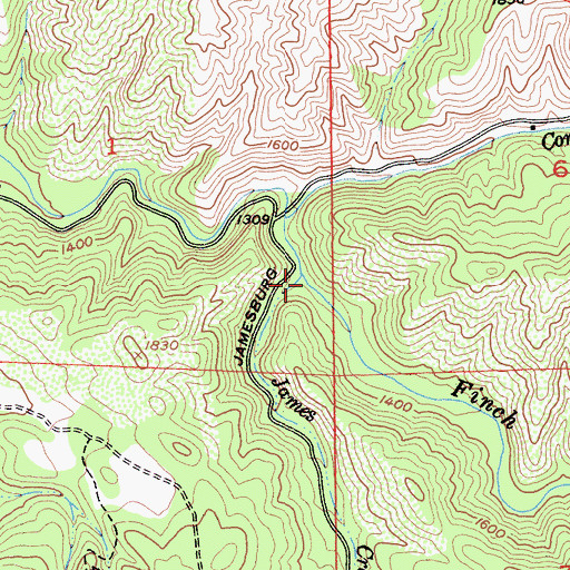 Topographic Map of James Creek, CA