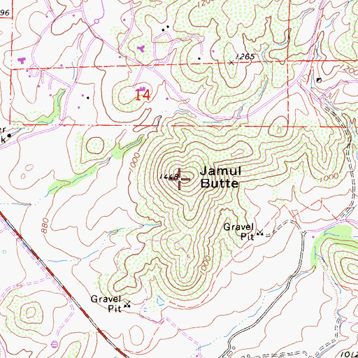 Topographic Map of Jamul Butte, CA