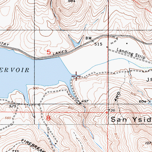 Topographic Map of Jamul Creek, CA