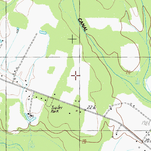 Topographic Map of Chicken Coop Airport, SC
