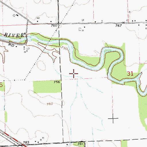 Topographic Map of Millstream Airpark, MI