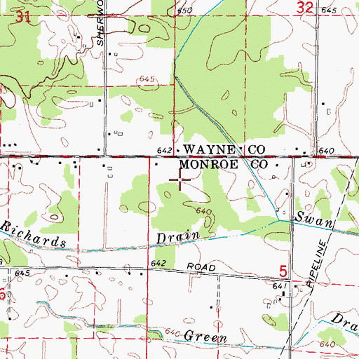 Topographic Map of Johnston Airport, MI