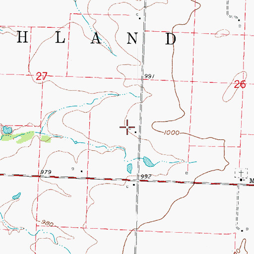 Topographic Map of McQuire Airfield, MO