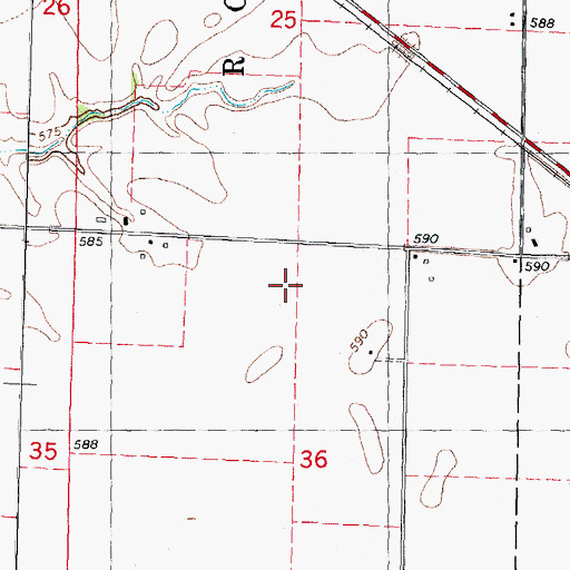 Topographic Map of Hundley Airport, IL