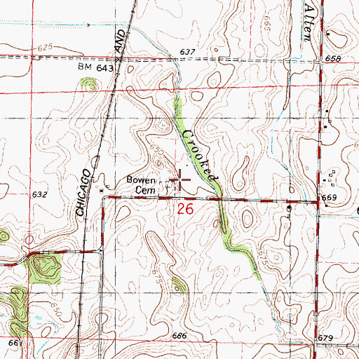 Topographic Map of Woodley 2 Airport, IL