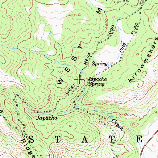 Topographic Map of Japacha Spring, CA