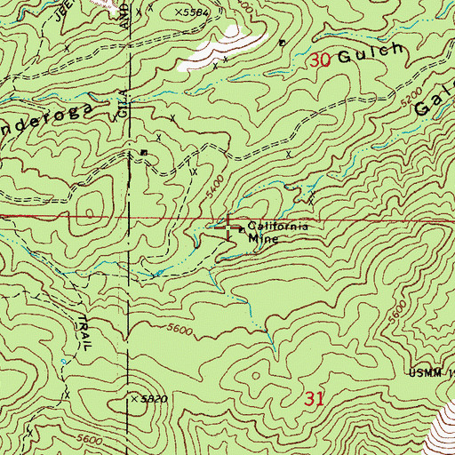 Topographic Map of California Mine, AZ