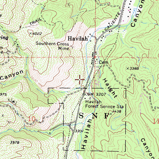 Topographic Map of Jenny Lind Canyon, CA