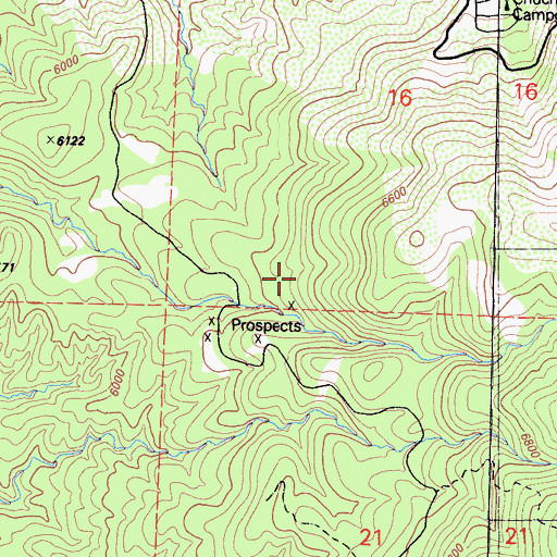 Topographic Map of Jewel Mine, CA