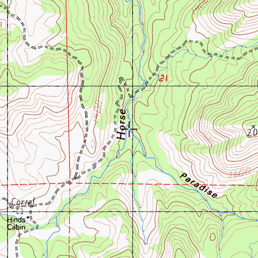 Topographic Map of Jim Gray Creek, CA